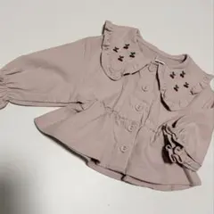【新品】futafuta さくらんぼ刺繍 フリル襟ブラウス 80