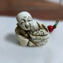 恵比寿様　七福神　根付　工芸品　彫刻　アンティーク　置物　縁起物【OC-17】 恵比寿様 七福神 根付 工芸品 彫刻 アンティーク 置物 縁起物【OC-17