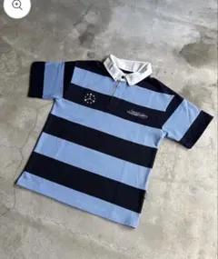 BELVET Heavy Border Polo M 短丈 海外ストリート 青 - メルカリ