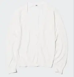 【美品】UNIQLO ライトVネックカーディガン オフホワイト Mサイズ