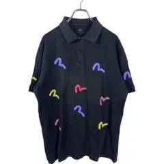 ●EVISU エヴィス　カモメ　ブラック　半袖　ポロシャツ　トップス　XLのサムネイル