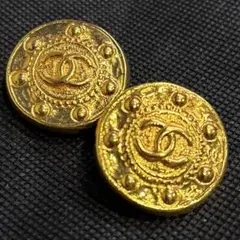 【美品】シャネル　ヴィンテージ　ココマーク　ラウンド　イヤリング　GP