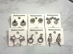 S925シルバー ピアスセット 6点