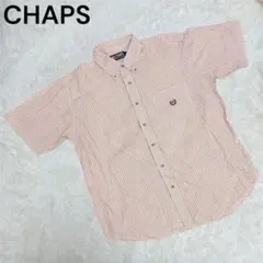 【CHAPS ラルフローレン】 チェック半袖シャツ L コットン メンズ