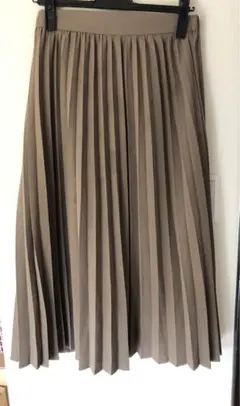 ブラウン サロペットプリーツロングスカート
