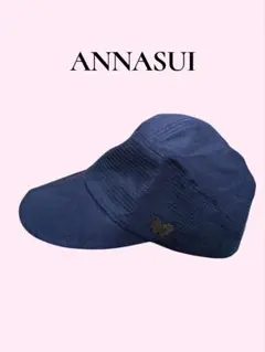 ANNASUI アナスイバタフライチャーム付き帽子キャスケット リネン 美品