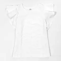 【ユニクロ】ラッフルスリーブ Tシャツ ホワイトのサムネイル