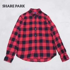 F4-3014　シャツ　チェック柄　綿　カジュアル　レトロ　　L【シェアパーク】