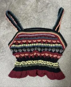 Zara 多色ストライプフリル裾キャミソー ル