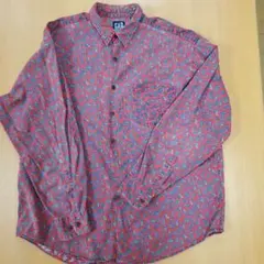 値下げ　90s OLD GAP ペイズリー柄 長袖シャツ Lサイズ　赤