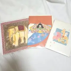 グリーティングカード　3枚　まとめ売り　タイ　千代紙