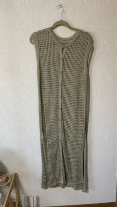 titivate メッシュニットノースリーブロングワンピース