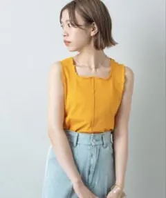 Kastane プレーンメロータンク イエロー