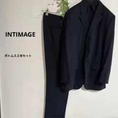 D-14ビジネススーツ 上下 2パンツ セットアップ A6黒【インティメージ】