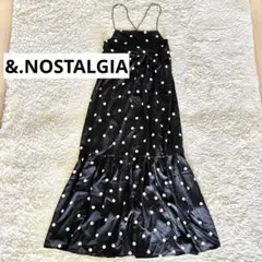 【新品】&.NOSTALGIA ドット柄 ロングワンピース M ジャンスカ