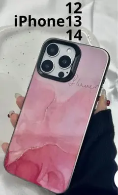iPhone12.13.14ケース＊スマホカバー＊アクセサリー＊ピンクカバー＊