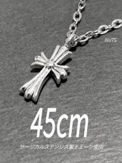 【ベビー ファット クロス ネックレス 45cm 1本】ステンレス a61