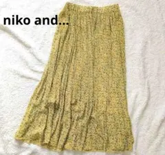 niko and… プリーツスカート イエロー 花柄 F ウエストゴムのサムネイル