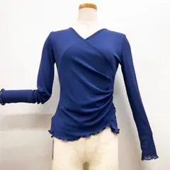 新品 社交ダンス トップス パワーネット ネイビー サイズ L