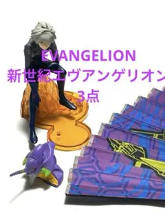 3点　エヴァンゲリオン 扇子とフィギュアセット他