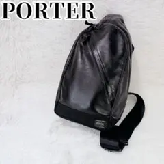 廃盤希少✨️PORTER　ZOOM　ボディバッグ　オールレザー　ブラック　斜め掛のサムネイル