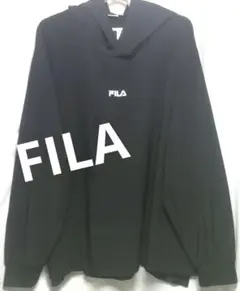 FILA　ゆったりフーディー薄手メッシュパーカー　ブラック　大きいサイズ