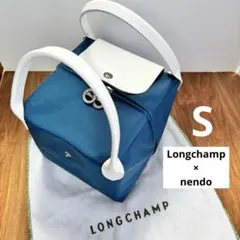 美品◇Longchamp×nendo◇コラボ キューブバッグ◇S◇ネイビー