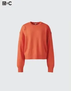UNIQLO:C スムースコットンクルーネックセーター　25 オレンジ M