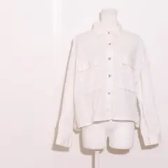 【美品】【CIAOPANIC】チャオパニックワーク風 長袖シャツホワイト フリーのサムネイル