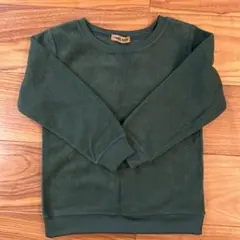 ダークグリーン フリース クルーネック トップス