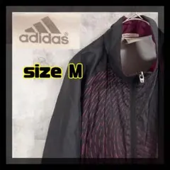 【美品】adidas　アディダス　ナイロンジャケット　ブラック　パープル　M