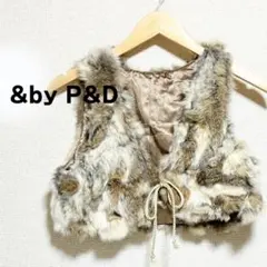 &by P&D アンドバイ　ピンキーアンドダイアン　ベスト　フェイクファー　茶色のサムネイル