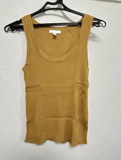 リブ編み マスタード タンクトップ M