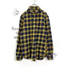 ユニクロ UNIQLO フランネルシャツ チェック柄 カジュアル Lサイズ
