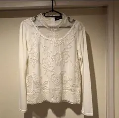 レース、刺繍、ストーン付きブラウス　セレモニー、フォーマル