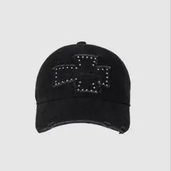 Distressed Patch Ball Cap (Black Denim)のサムネイル