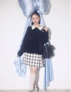vis 新作★ロービングチェックミニスカート