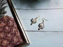 ローズクォーツ パイナップル ピアス