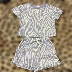 SHEIN ゼブラ柄 セットアップ 紫 6-9Mのサムネイル