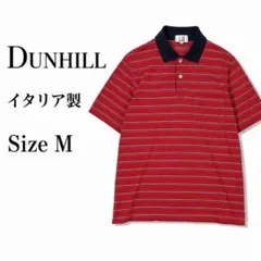 DUNHILL ロゴ刺繍 半袖ポロシャツ イタリア製 コットン M レッドのサムネイル
