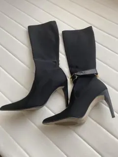 【銀座かねまつ】ストレッチ ロングブーツ 24cm 黒のサムネイル