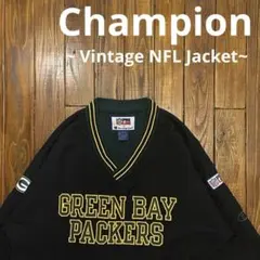 希少【Champion】NFL PRO LINE パッカーズ ナイロンジャケット