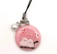 16 春のシマエナガヘアゴム＊ハンドメイド＊ピンク - メルカリ
