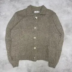 SAM ARCAN 襟付きニットカーディガン ベージュ M ウール ノームコア