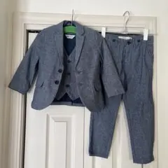 H&M ネイビースーツセット (ジャケット・ベスト・パンツ)