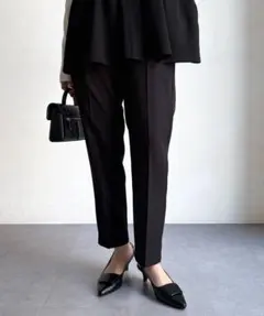 新品⭐Chez toi シェトワ　セレモニー　フロッキードットテーパードパンツM