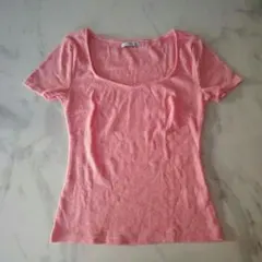 LIP SERVICE ピンク スクエットネック Tシャツのサムネイル