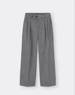 GU ヘリンボーンタックワイドパンツ(丈標準)