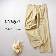 ユニクロ ツータックパンツ ストレート センタープレス【L】ビジネス オフィス