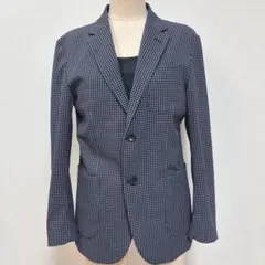 ジーユー　GU ネイビー チェック柄 テーラードジャケット 【Ｓ】　タグ無